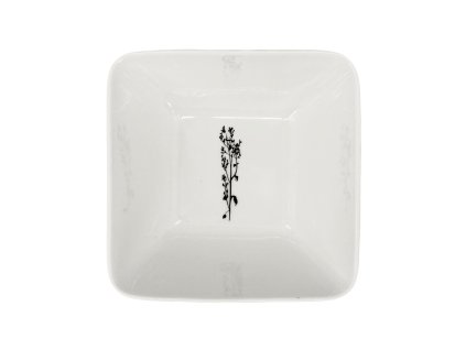 Hranatá porcelánová miska Carré, rozměr 15,5x15,5cm, s dekorem Field.