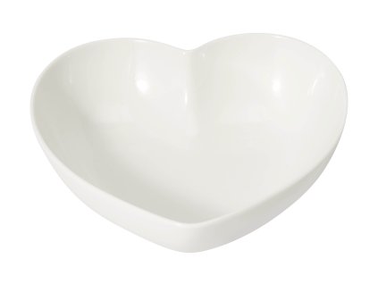 Miska Srdce – materiál porcelán, velikost 18,5 x 18,5 cm, vysoká 5,5 cm, barva bílá, tvar srdce.