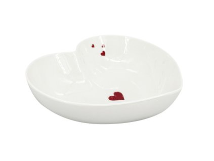 25679 miska srdce valentyn 18 5cm bila cervena