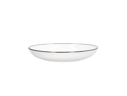 23940 miska hluboky talir 19 5x4cm bila s cernou linkou