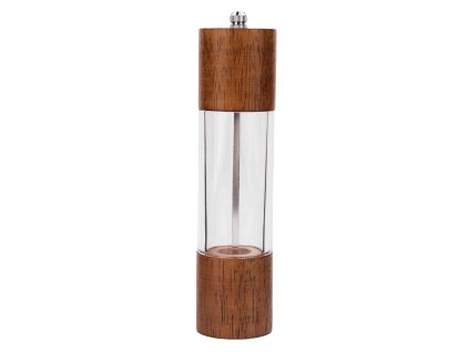 Mlýnek na pepř nebo sůl – akátové dřevo, akryl, keramický strojek, hnědá, 5.1×20.3cm, nastavitelná hrubost mletí.