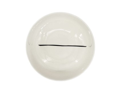 Polévková porcelánová miska Carré, ø 16,5cm, bílá, s dekorem Grafico.