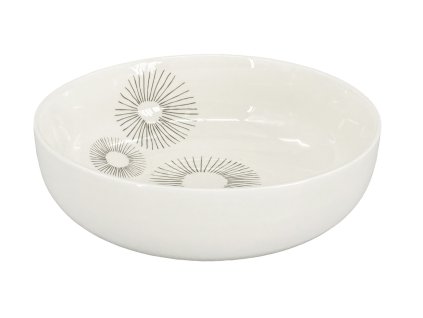 Polévková miska Fine Lines, bílá s šedým dekorem, materiál porcelán, ø 16,5 cm
