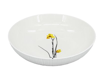 Jarní porcelánový talíř s jemným dekorem květin a elegantní reliéfní strukturou. Perfektní pro každodenní stolování.