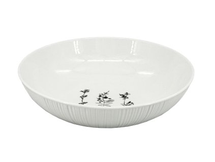 Porcelánový hluboký talíř Croft Wild 22,5cm s embosovanými okraji a jemným dekorem lučních květin.
