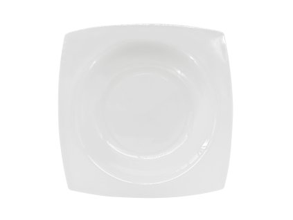 26690 minimalisticky porcelanovy hluboky talir verto 23 3 cm v bile barve s jemne zaoblenym ctvercovym tvarem
