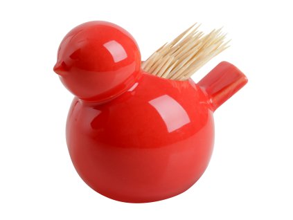 Stojánek na párátka 'ptáček', červená