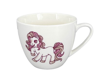Dětský šálek Pony - objem 220 ml, materiál porcelán, barva bílá, dekor růžový poník.