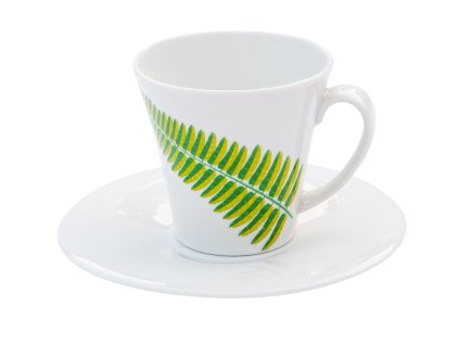 Šálek s podšálkem Ginkgo, 160 ml, kapradí