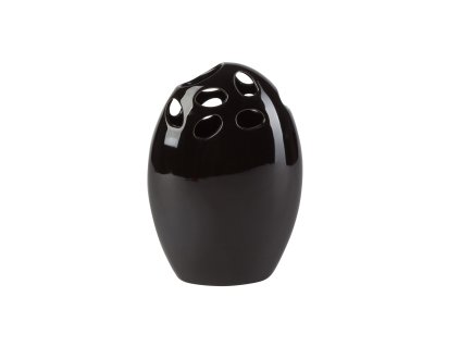1543 vaza egg hole 15x8 5x21 5 cm cerna
