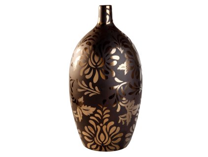 Váza Bronze Flower (16x32cm), hnědá