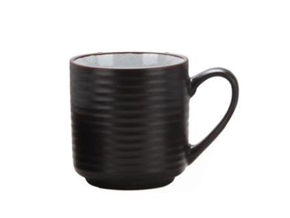 Keramický velký hrnek, černý, kolekce Negativ, objem 500 ml.