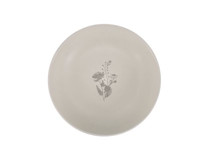 Keramický hluboký talíř Cream Charm ø 22cm, smetanová/taupe v elegantním smetanovém/taupe odstínu s jemným květinovým dekorem.