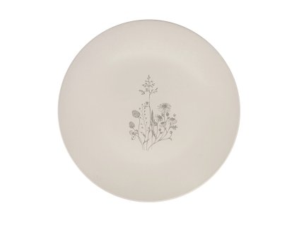 Keramický mělký talíř Cream Charm ø 26,5cm, smetanová/taupe v elegantním smetanovém/taupe odstínu s jemným květinovým dekorem.