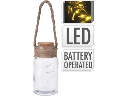 10487 dekorace lahev s led osvetlenim korkove viko