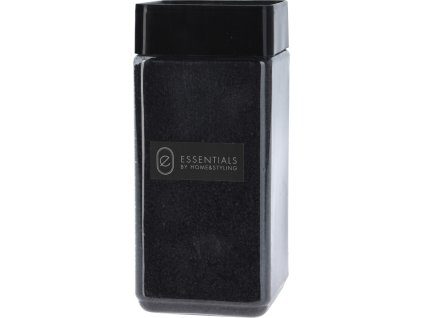 26318 dekoracni pisek decorio cerny 850 g v lahvi z cireho plastu s cernym vickem zrnitost 1 2 mm