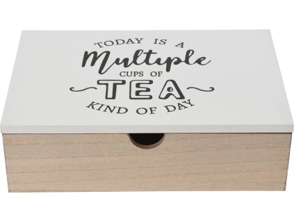 16638 dreveny box na caj24x17x7cm bily