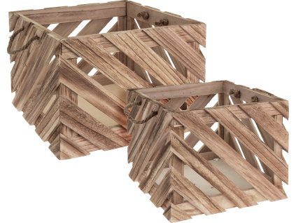 10517 dreveny kvetinac crate set 2ks