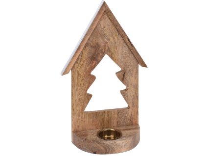 13723 dreveny svicen house 29cm strom