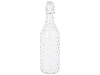 13417 sklenene lahev s klipem 1000ml tecky
