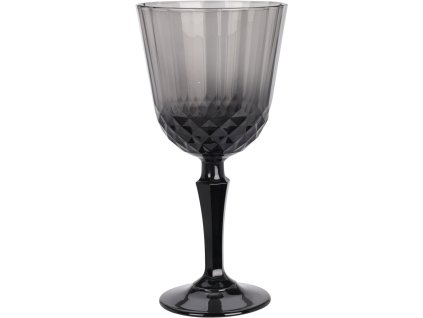 Elegantní sklenice na víno z kolekce Shade – šedé tónované sklo s reliéfní strukturou, objem 310 ml, výška 18,6 cm.