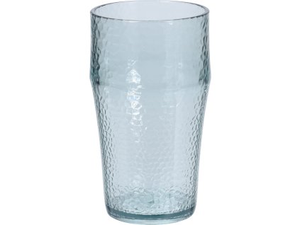 Detail sklenice Eco 530 ml s efektem recyklovaného skla v modrozeleném tónu. Ideální pro servírování nápojů doma i venku.