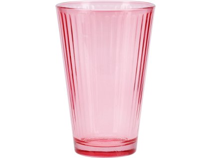 Sklenice Prisma – 300 ml, červená, kónický tvar, pruhový design, transparentní. Elegantní sklenice na nápoje.