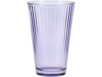 Sklenice Prisma – 300 ml, fialová, kónický tvar, pruhový design, transparentní. Elegantní sklenice na nápoje.