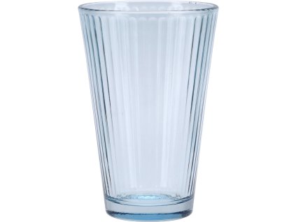 Sklenice Prisma – 300 ml, modrá, kónický tvar, pruhový design, transparentní. Elegantní sklenice na nápoje.