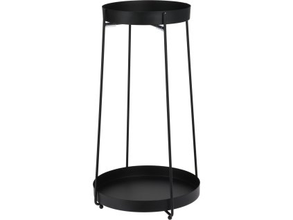 Malý kovový stojan Aro v černé barvě, výška 46 cm, ideální pro květináče do Ø 20 cm.