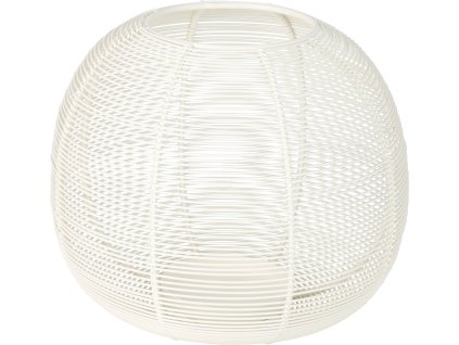 Kulatý svícen Sphere z bílého drátěného železa o velikosti 19×15 cm, vedle dalších variant – béžové, hnědé a černé provedení.