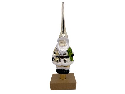 Špička na vánoční stromeček Santa – zlatá, elegantní dekorace pro slavnostní atmosféru.