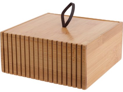 26270 ulozna krabicka bamboobox 15 15 7 cm bambus s vikem a poutkem elegantni odkladaci krabice