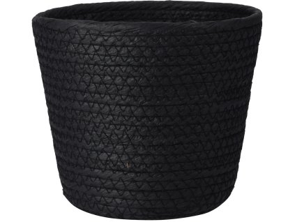 Velký černý košík Nero s elegantním pleteným efektem – praktický a stylový pomocník pro domácnost.