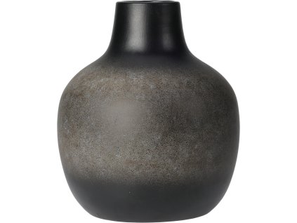 Váza Antique – materiál dolomit, výška 16 cm, průměr 13,8 cm, barva černá/šedá. Stylová dekorativní váza pro moderní interiér.
