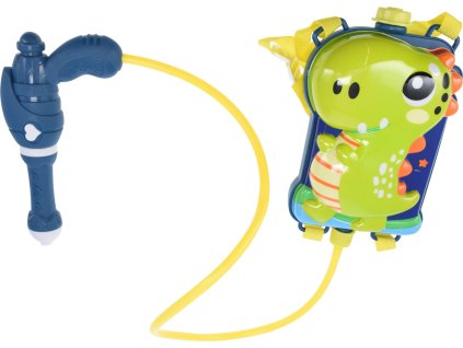 Vodní pistole s batohem AquaFun, 21 cm, zelený dinosaurus. Zábavná hračka pro děti, ideální na letní radovánky.