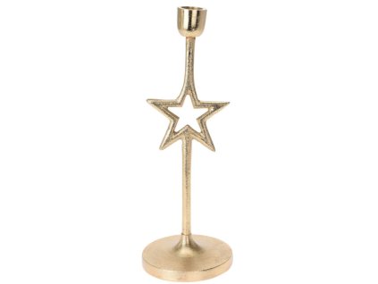 14161 zlaty kovovy svicen 18 5cm hvezda