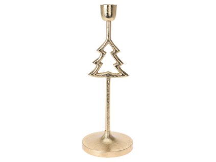 Zlatý kovový svícen 18,5cm, stromek
