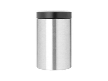 Window Lid Canister, 1.4L Matt Steel Fingerprint Proof 8710755485565 Brabantia 719x1024px E NR 6489