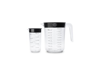 Sada odměrek Brabantia Tasty+ – 1 l a 250 ml, ergonomický design, víko s filtrováním, čitelné měrné stupnice.