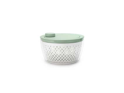 Odstředivka na salát Brabantia Tasty+ – nefritově zelená, 3v1 design, velký otočný knoflík, protiskluzová základna.