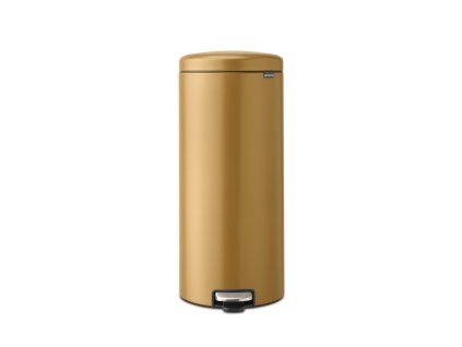 Pedálový koš Brabantia NewIcon – 30 l, teplá zlatá, soft-close zavírání, plastová vnitřní nádoba.