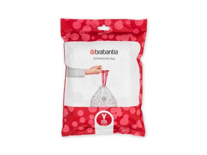 PerfectFit Bags, Code Y, 20L, 40 Bags White 8710755138263 Brabantia 96dpi 1000x1000px 7 NR 25416