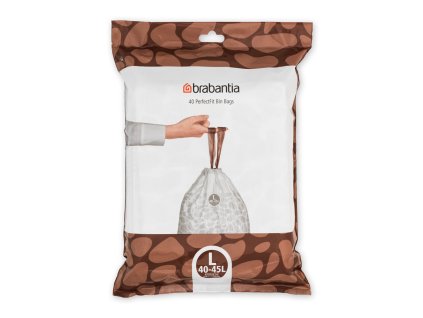 PerfectFit Bags, Code L, 40 45L, 40 Bags White 8710755138645 Brabantia 96dpi 1000x1000px 7 NR 25532