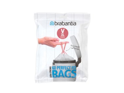 PerfectFit Bags, Dispenser, V, 3L, 60ps White 8710755116803 Brabantia 1000x1000px 7 NR 10574