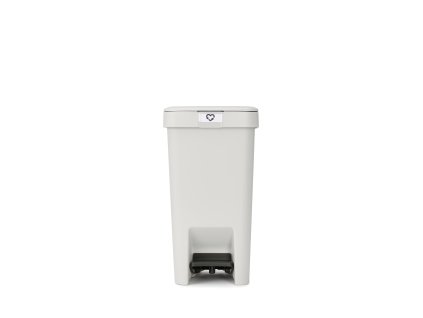 StepUp pedálový koš 10 L – tiché zavírání, recyklovaný plast (93 %), hands-free otevírání, zacvakávací držák štítků, světle šedá.