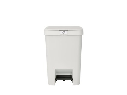 StepUp pedálový koš 25 L – tiché zavírání, recyklovaný plast (93 %), hands-free otevírání, zacvakávací držák štítků, světle šedá.