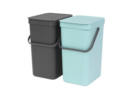 Sort & Go Built in Bin, 2 x 12L Mint Grey 8710755109980 Brabantia 1000x1000px 7 NR 1291