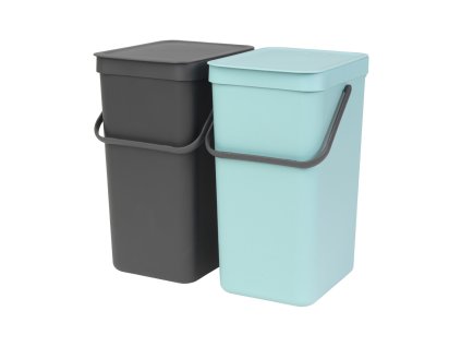 Sort & Go Built in Bin, 2 x 16L Mint Grey 8710755110023 Brabantia 1000x1000px 7 NR 1294