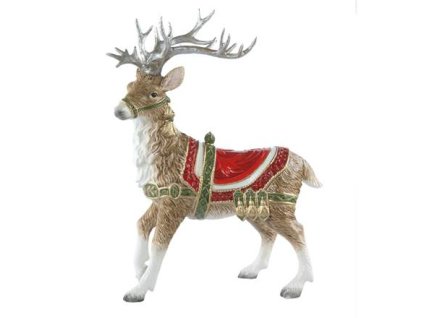 Goebel Figurka Sob se stříbrným parožím - Fitz & Floyd XMAS